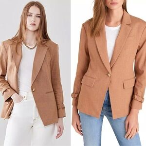 Veronica Beard Amadi Dickey Jacket in Chai Wool Linen NWT
